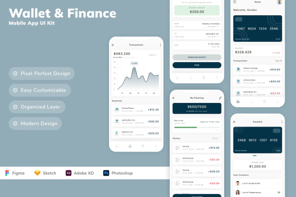 Wallet & Finance Mobile App UI Kit