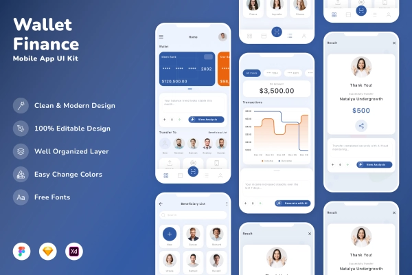 Wallet & Finance Mobile App UI Kit