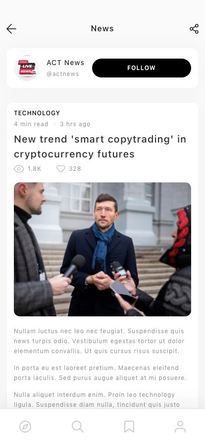 News & Blog Mobile App UI Kit - Screenshot 4