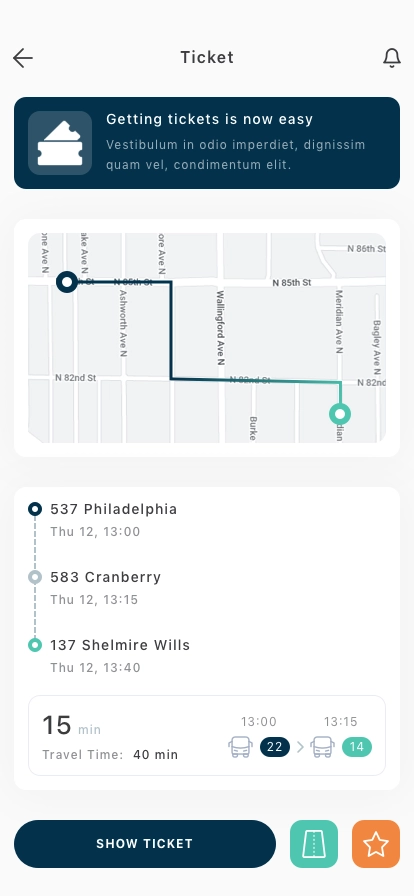 Metro & Bus Mobile App UI Kit - Screenshot 2