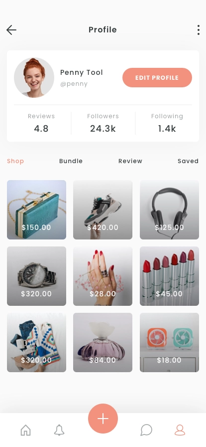 Social Shopping Mobile App UI Kit - Screenshot 2