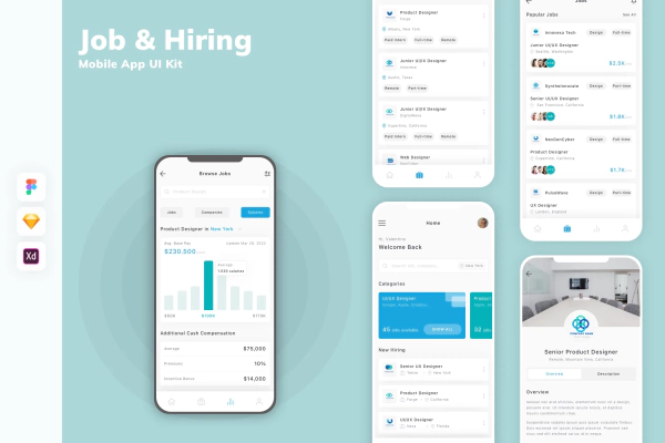 Job & Hiring Mobile App UI Kit
