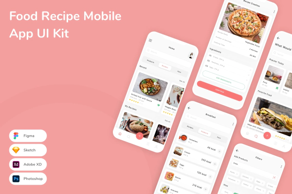Food Recipe Mobile App UI Kit