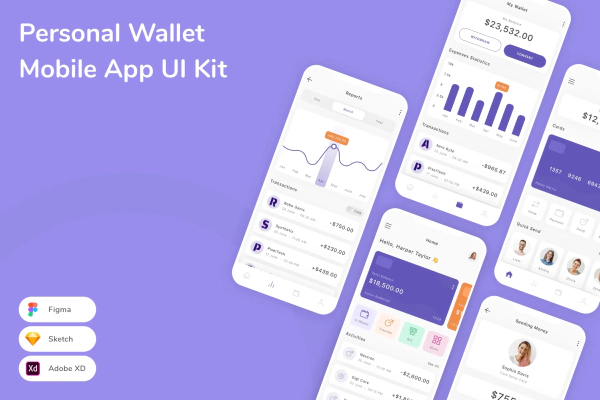 Personal Wallet Mobile App UI Kit