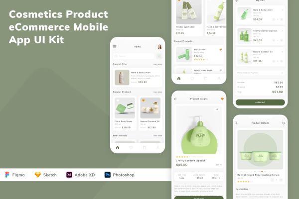 Cosmetics Product eCommerce Mobile App UI Kit