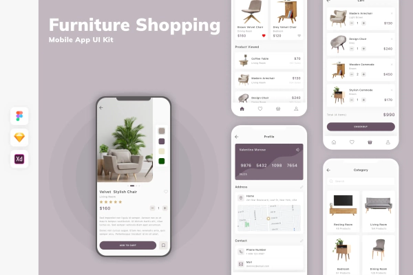 Furniture Shopping Mobile App UI Kit