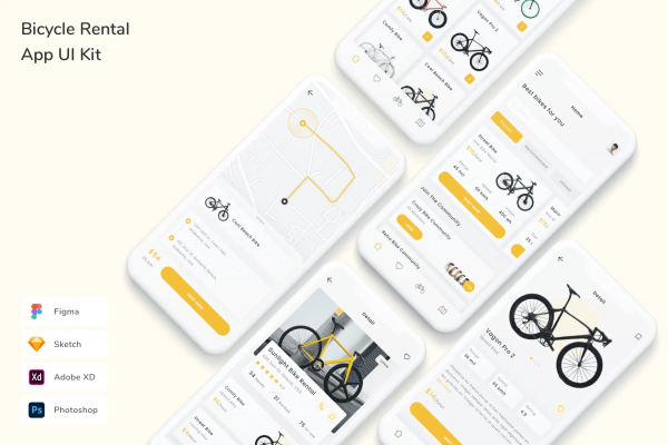 Bicycle Rental App UI Kit