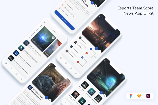 Esports Team Score News App UI Kit