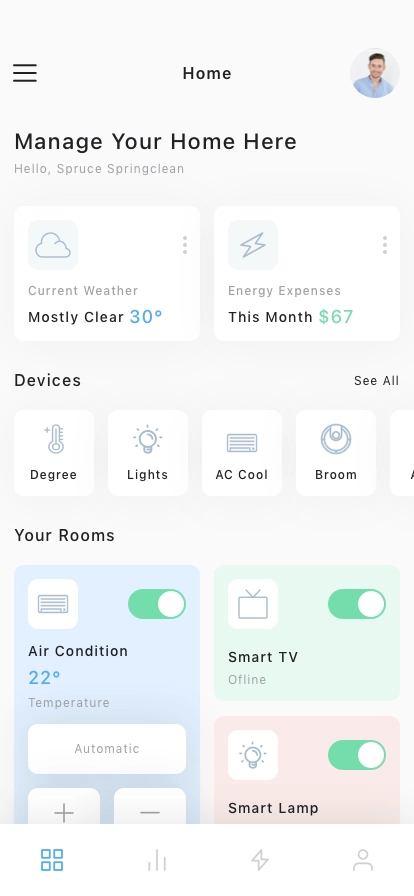 Smart Home AC Mobile App UI Kit - Screenshot 1