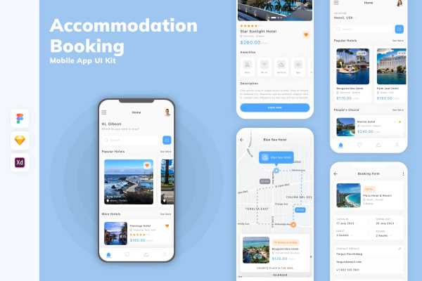 Accommodation Booking Mobile App UI Kit