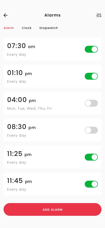 Alarm & Clock Mobile App UI Kit for Figma, Sketch & XD | UIworkshop