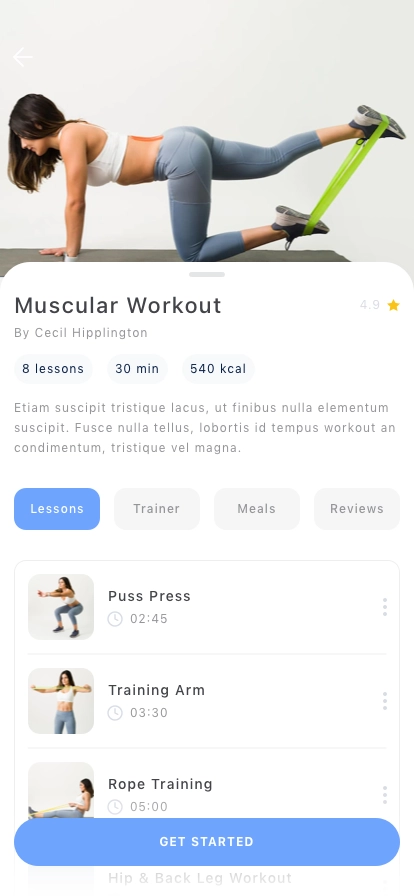 GYM & Fitness Mobile App UI Kit - Screenshot 3