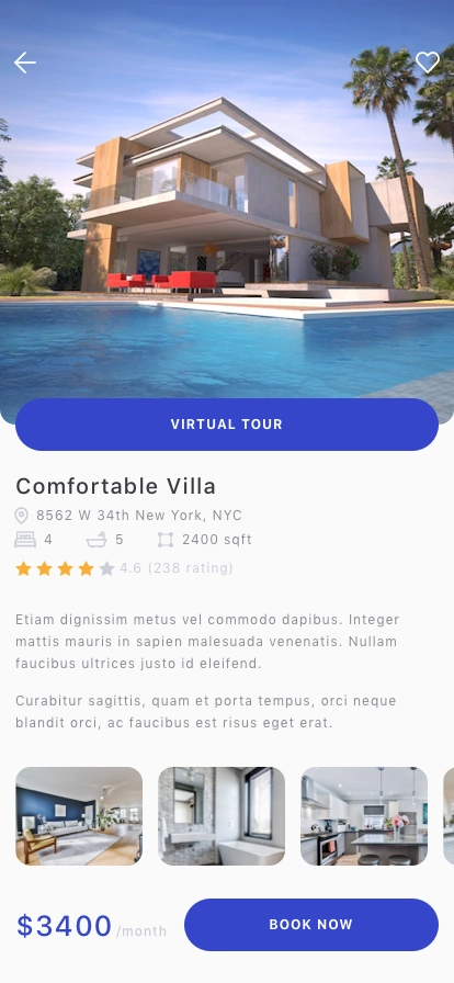 Property Rental Mobile App UI Kit - Screenshot 3