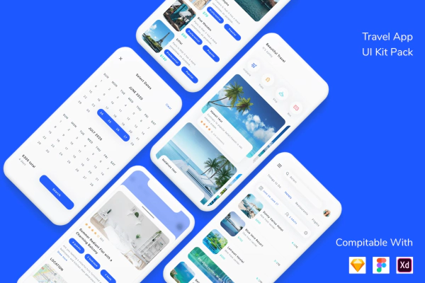 Travel App UI Kit Pack