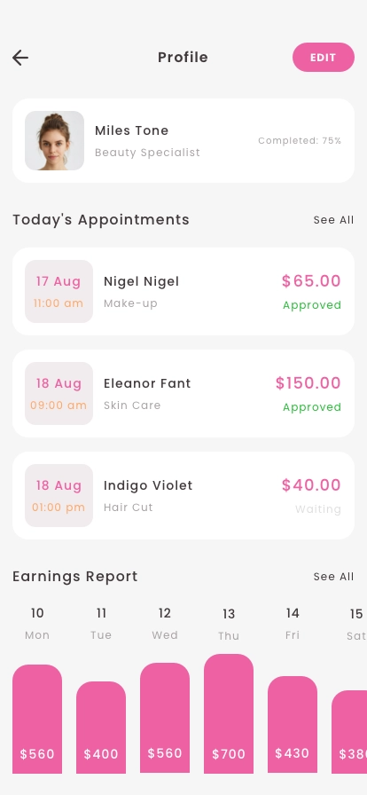 Beauty Salon Mobile App UI Kit - Screenshot 4