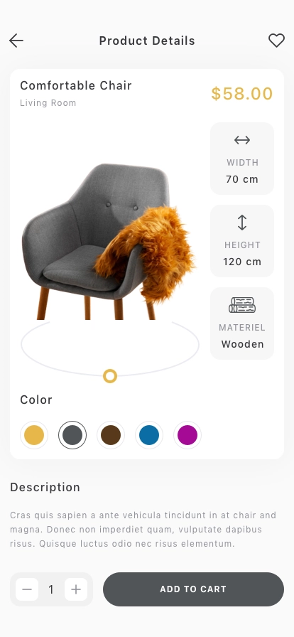 Furniture Shop Mobile App UI Kit - Screenshot 3
