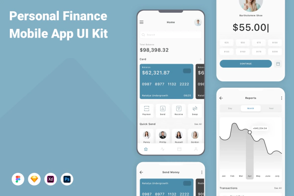 Personal Finance Mobile App UI Kit