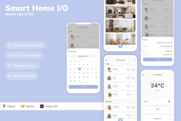 Smart Home I/O Mobile App UI Kit