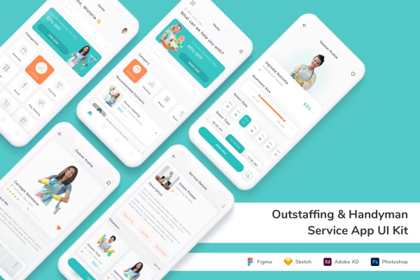 Outstaffing & Handyman Service App UI Kit