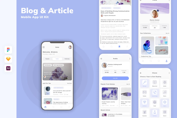 Blog & Article Mobile App UI Kit