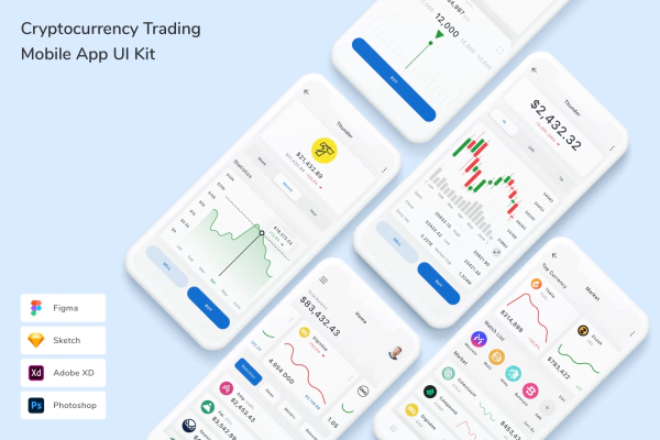 Cryptocurrency Trading Mobile App UI Kit