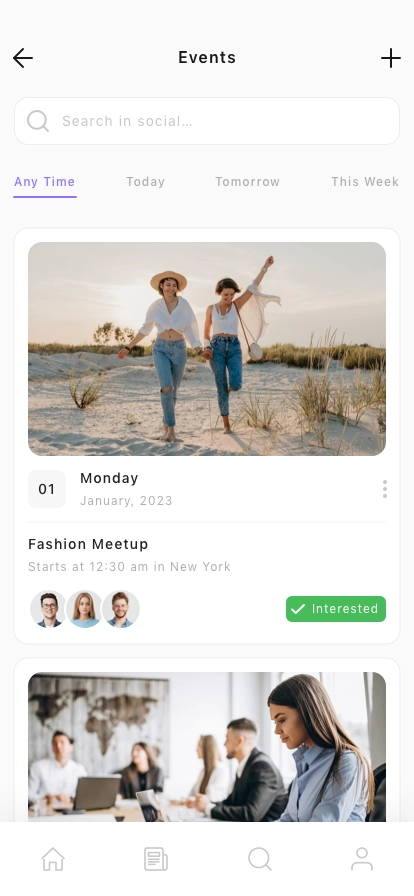 Social Dashboard Mobile App UI Kit - Screenshot 2