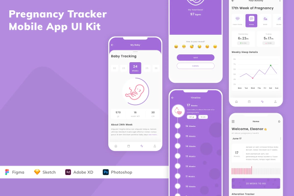 Pregnancy Tracker Mobile App UI Kit