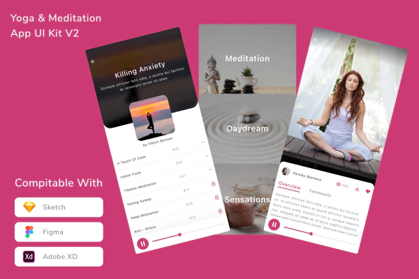 Yoga & Meditation App UI Kit V2