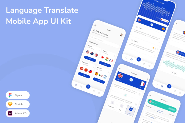 Language Translate Mobile App UI Kit
