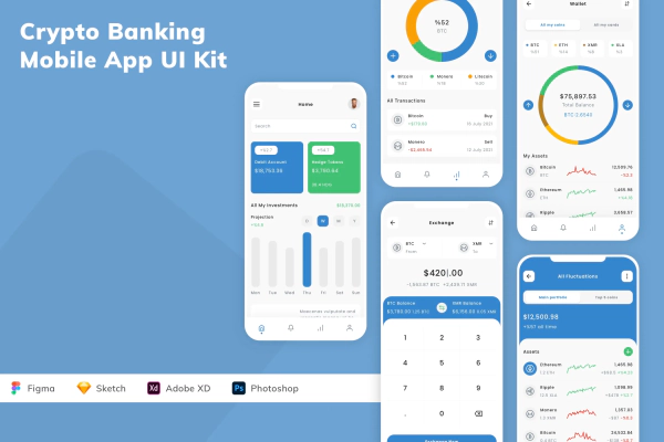 Crypto Banking Mobile App UI Kit