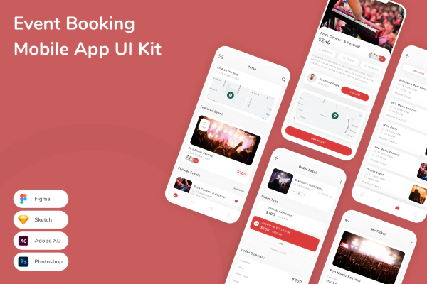 Event Booking Mobile App UI Kit