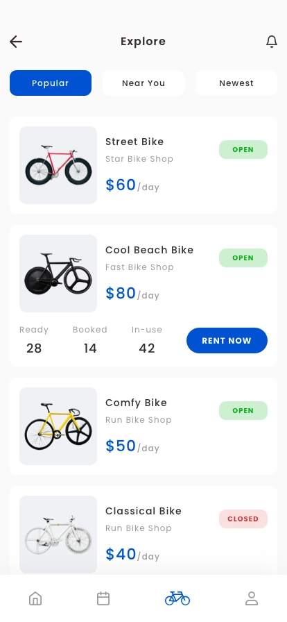 Rent Bicycle & Bike Mobile App UI Kit - Screenshot 2