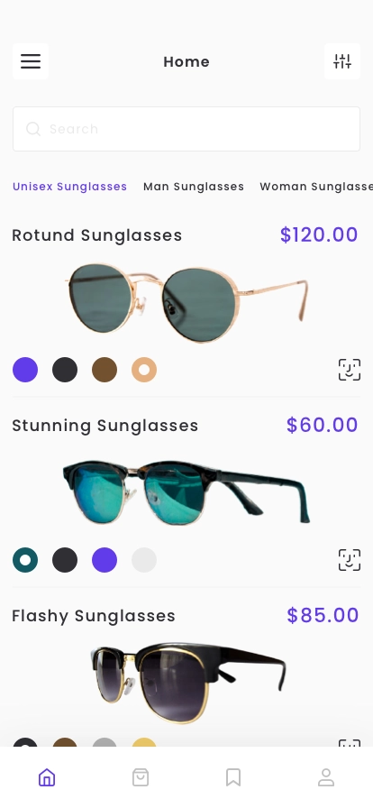 Sunglasses Shop Mobile App UI Kit - Screenshot 2