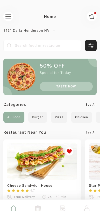 Food Delivery Mobile App UI Kit - Screenshot 1