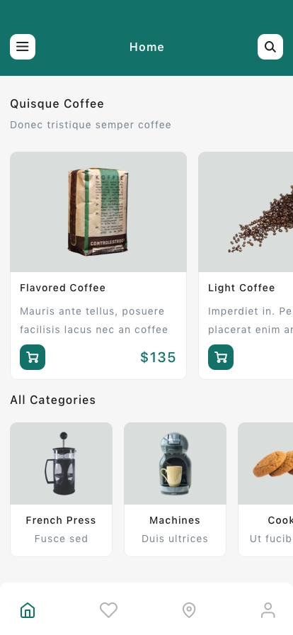 Coffee Corner Mobile App UI Kit - Screenshot 1