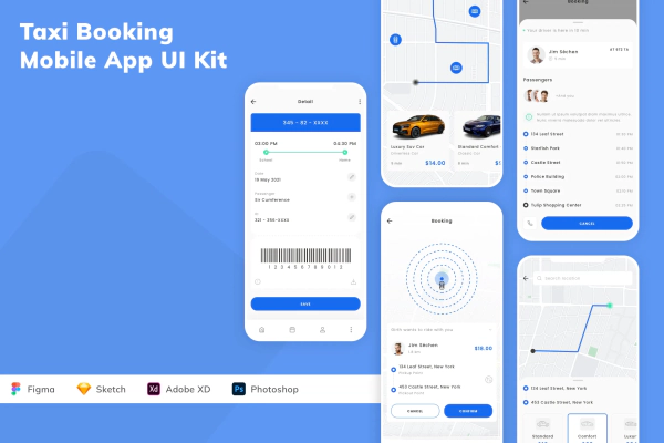 Taxi Booking Mobile App UI Kit