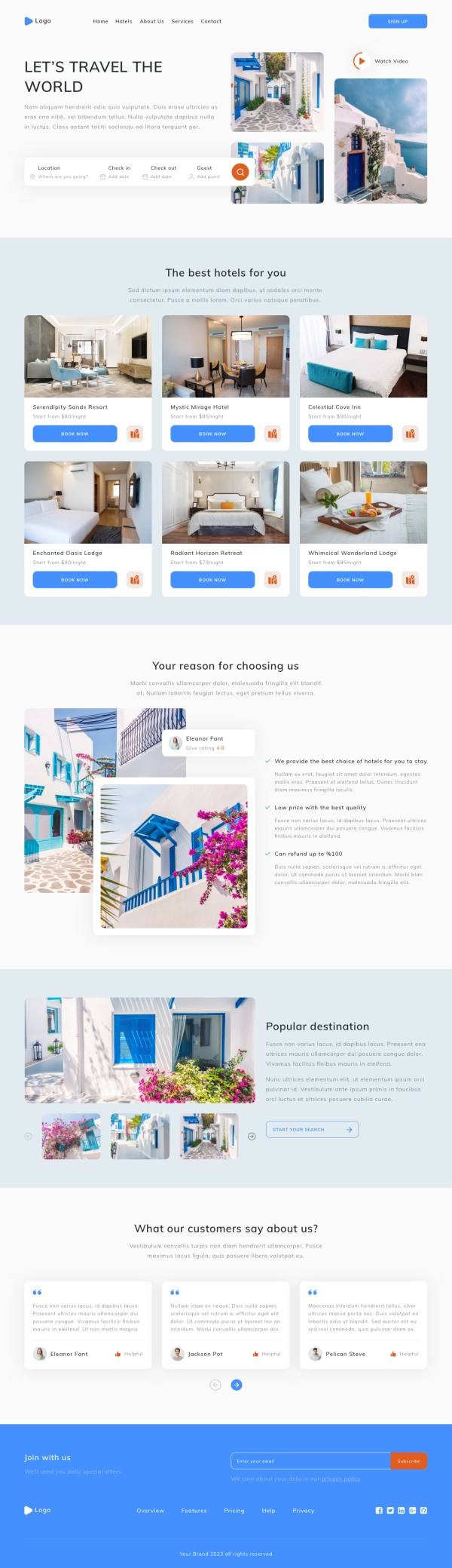 Hotel Booking Landing Page Template UI Kit - Screenshot 1