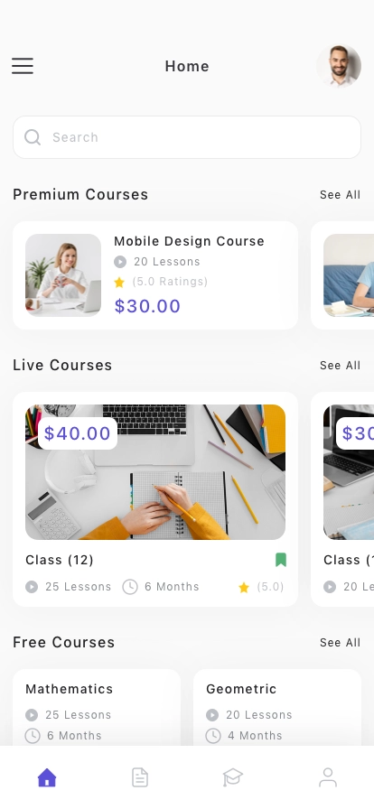 Online Course Mobile App UI Kit - Screenshot 1