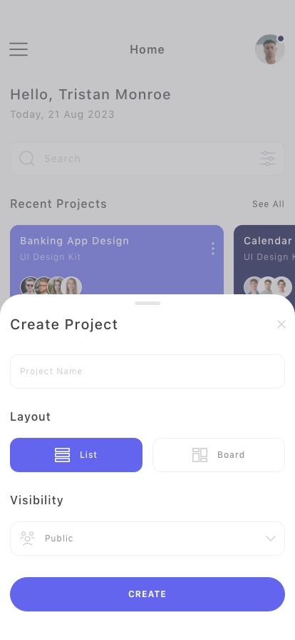 Project Management Mobile App UI Kit - Screenshot 2