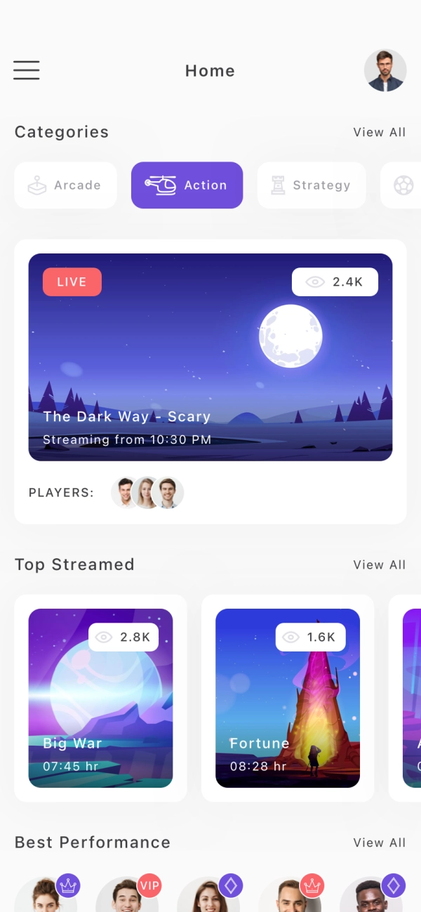Live Game Streaming Mobile App UI Kit - Screenshot 1