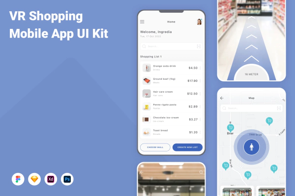 VR Shopping Mobile App UI Kit