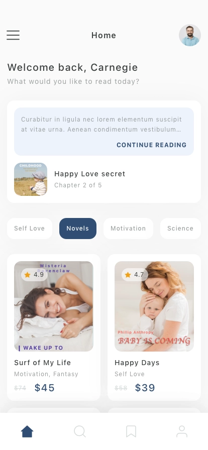 Book Store Mobile App UI Kit - Screenshot 1