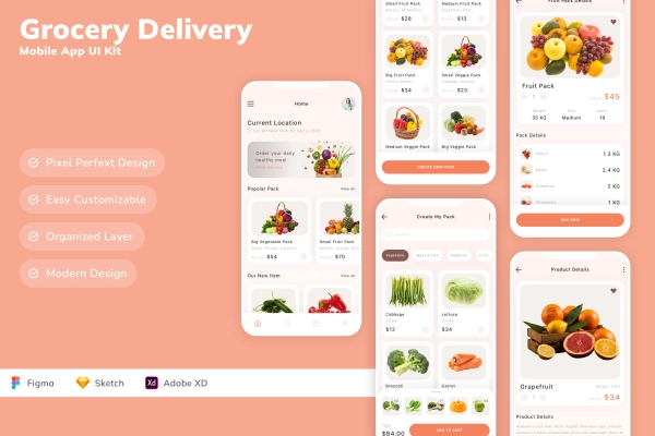 Grocery Delivery Mobile App UI Kit