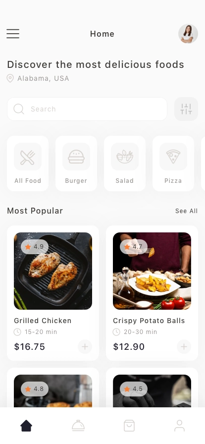 Food Order & Delivery Mobile App UI Kit - Screenshot 1