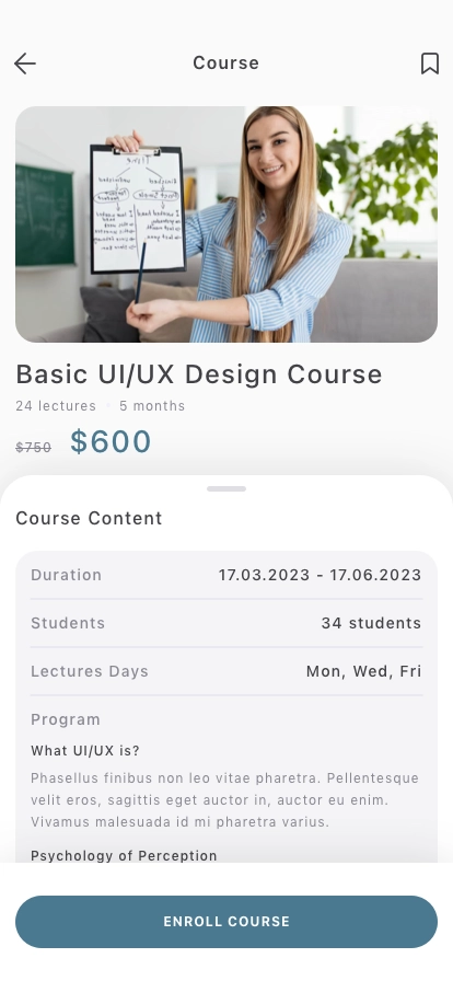 AI Online Course Mobile App UI Kit - Screenshot 5