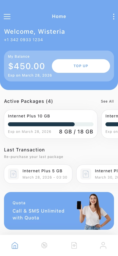 Telecom Provider Mobile App UI Kit - Screenshot 1