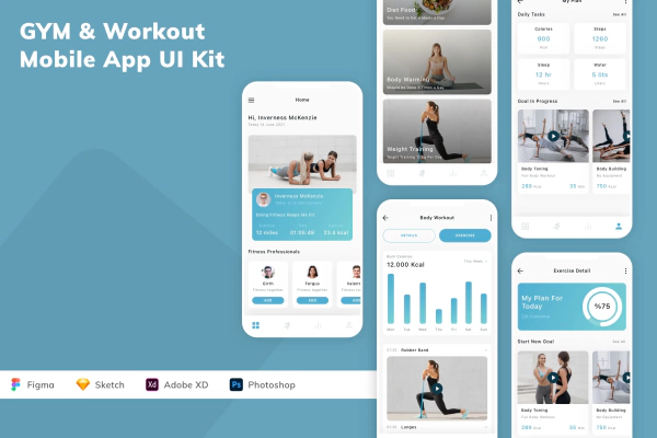 GYM & Workout Mobile App UI Kit