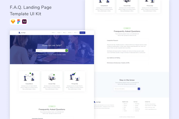 F.A.Q. Landing Page Template UI Kit