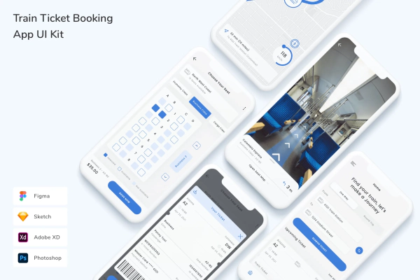 Train Ticket Booking App UI Kit