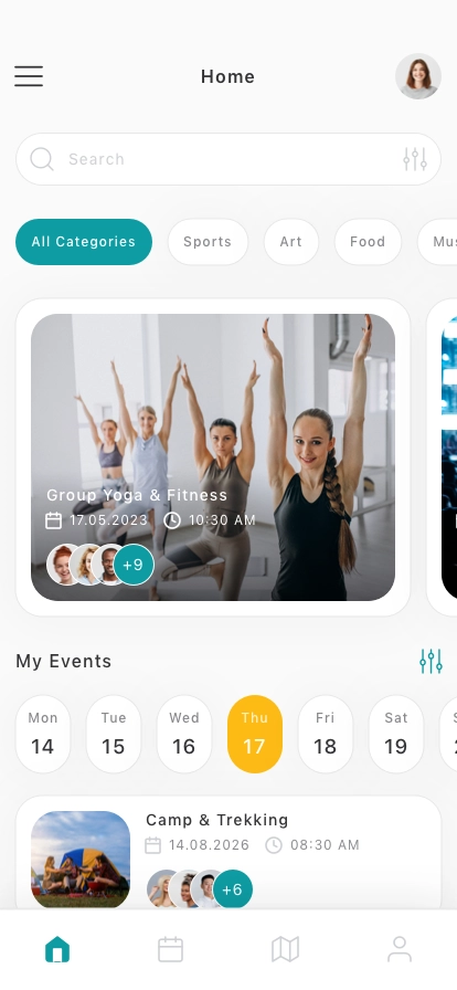 Event Finder Mobile App UI Kit - Screenshot 1